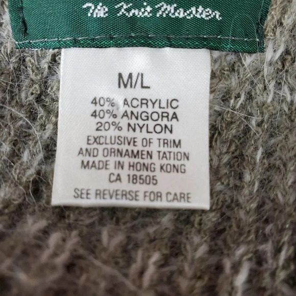 Vintage Angora Button Front Cardigan Sleight of Hand Sage M/L - Picture 11 of 12